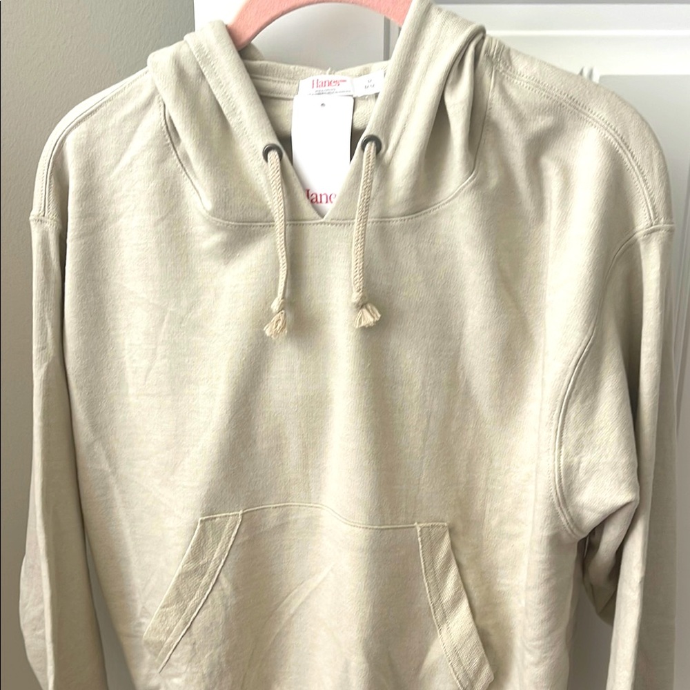 Hanes Soft Beige Tan Pullover Hoodie M NWT